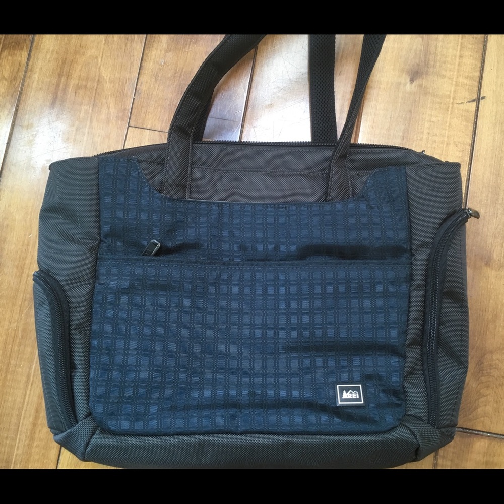 REI laptop tote - Navy and charcoal